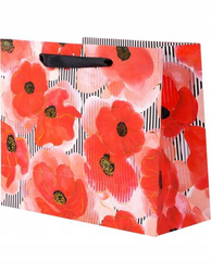 Torebka na prezent ozdobna w kwiaty PREMIUM