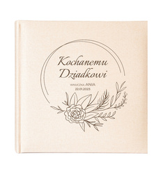 Album kieszeniowy na 200 zdjęć 10x15 Mustang Beige kwadrat, personalizacja Dzień Dziadka