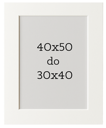 Passe-partout 40x50 do 30x40 w kolorze białym