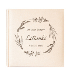 Album kieszeniowy na 200 zdjęć 10x15 Mustang Beige kwadrat, personalizacja Chrzest Św.