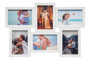 Galeria na 6 zdjęć 10x15 biała rodzinna MDF Ebro