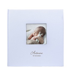 Album kieszeniowy na 200 zdjęć 10x15 Belize błękit z okienkiem, personalizacja Imię Dziecka
