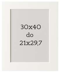 Passe-partout 30x40 do 21x29,7 w kolorze białym