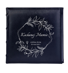 Album kieszeniowy na 200 zdjęć 10x15 SONORA czarna ekoskóra, personalizacja Dzień Mamy