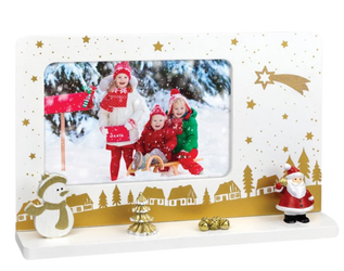 Ramka świąteczna na zdjęcie 10x15 3D biało-złota