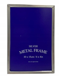 Ramka na zdjęcie 10x15 srebrna klasyczna prosta