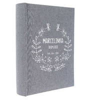 Album kieszeniowy 10x15 300 zdjęć Linen Grey, personalizacja Imię Dziecka