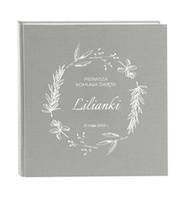 Album tradycyjny 60 stron białe Summertime Grey, personalizacja Komunia Św.