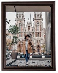 Ramka na zdjęcie 30x40 brązowa szeroka rama Natali