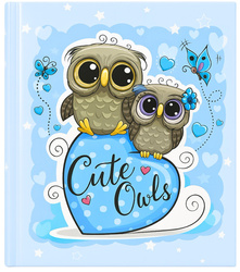 Album kieszeniowy 200 zdjęć 10x15 niebieski dziecięcy Sówki