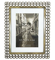 Ramka metalowa odlew zdjęcie 13x18 stare złoto