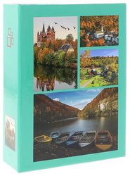Album kieszeniowy na 100 zdjęć 10x15 seledyn z widokami