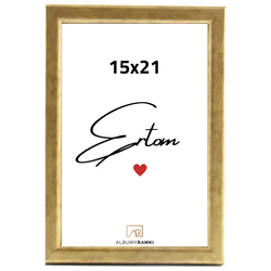 Ramka na zdjęcie Gold 15x21 złoto z kornikiem