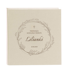 Album tradycyjny Goldbuch 60 stron czarne Beige, personalizacja Komunia Św.