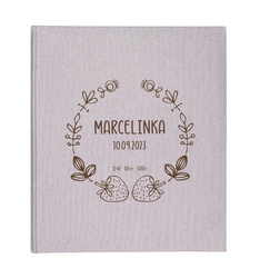 Album tradycyjny na zdjęcia wklejane Mustang Grey 100 stron, personalizacja Imię Dziecka