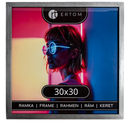 Ramka na zdjęcie 30x30 drewniana ALPINA stare srebro