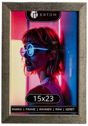 Ramka na zdjęcie 15x23 drewniana ALPINA srebrna