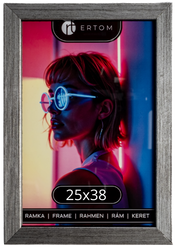 Ramka na zdjęcie 25x38 drewniana ALPINA stare srebro