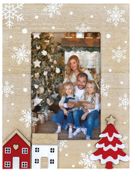 Ramka świąteczna na zdjęcie 10x15 z płatkami śniegu