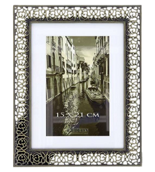 Ramka metalowa odlew zdjęcie 15x20 stare złoto