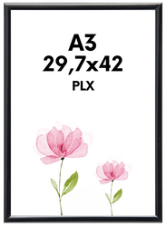Ramka na zdjęcie A3 29,7x42 czarna z plexi