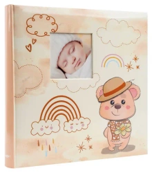 Album kieszeniowy 500 zdjęć 10x15 dziecięcy z misiem z oknem
