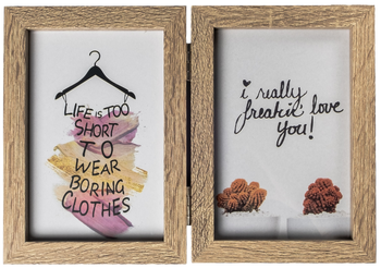 Ramka podwójna, rozkładana na zdjęcia 13x18 jasny brąz