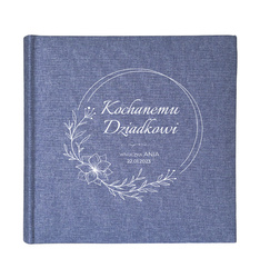 Kieszeniowy album 200 zdjęć 10x15 Mustang niebieski kwadrat, personalizacja Dzień Dziadka