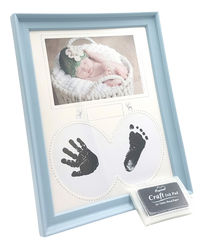 Ramka dziecięca na zdjęcie 10x15 niebieska + odcisk rączki nóżki