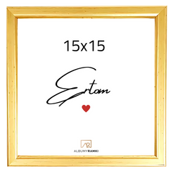 Ramka na zdjęcie, kwadratowa 15x15 złota, gold
