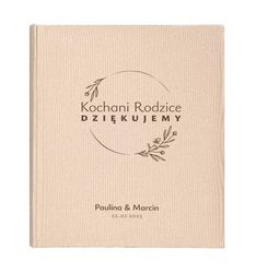 Album na zdjęcia wklejane Mustang Beige 100 czarnych stron, personalizacja Podziękowania
