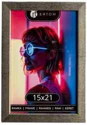 Ramka na zdjęcie 15x21 drewniana ALPINA srebrna