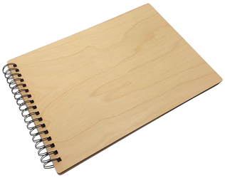 Album na spirali 60 stron czarnych z drewnianą okładką