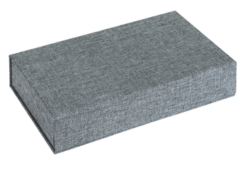 Pudełko na zdjęcia z miejscem na USB szare materiałowe