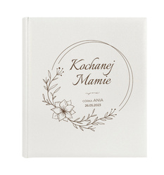 Album 24x24 biała ekoskóra 40 stron ZEP, personalizacja Dzień Mamy
