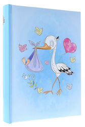 Album kieszeniowy 200 zdjęć 9x13 dziecięcy Blue z bocianem