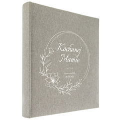 Album tradycyjny 100 stron ecru Linen Beige, personalizacja Dzień Mamy