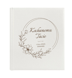 Album 24x24 biała ekoskóra 40 stron ZEP, personalizacja Dzień Taty