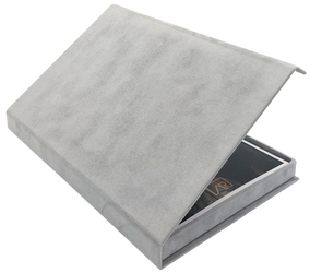Pudełko na 50 zdjęć 15x21/23 szare welurowe z magnesem