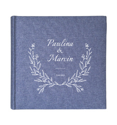 Kieszeniowy album 200 zdjęć 10x15 Mustang niebieski kwadrat, personalizacja Ślub