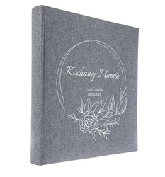 Album tradycyjny 60 stron kremowych Linen Grey, personalizacja Dzień Mamy