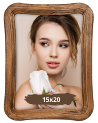 Ramka drewniana na zdjęcie 15x20 brązowa rustykalna