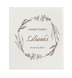 Album 24x24 biała ekoskóra 40 stron ZEP, personalizacja Chrzest Św