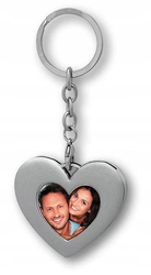 Brelok zdjęcie serce metalowy srebrny Walentynki