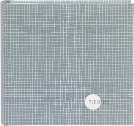 Album z kieszeniami na 200 zdjęć 10x15, Wspomnienia, szary z kratką