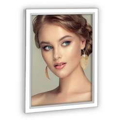 Ramka metalowa na zdjęcie 13x18 biało-srebrna