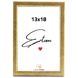 Ramka na zdjęcie Gold Wąska 13x18 złota 18x13