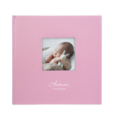 Album Belize na 200 zdjęć 10x15 róż z okienkiem na zdjęcie, personalizacja Imię Dziecka