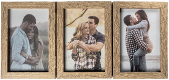 Potrójna ramka na zdjęcia 15x21 jasnobrązowa MDF
