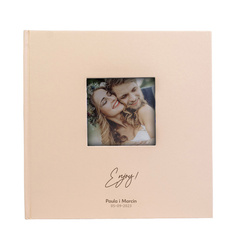 Album kieszeniowy na 200 zdjęć 10x15 Belize Beige z okienkiem, personalizacja Podziękowania